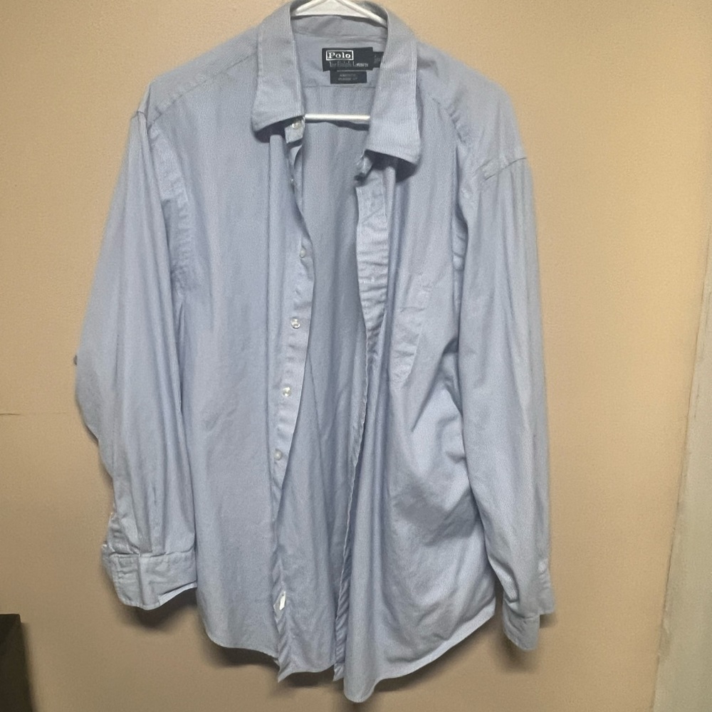 Blue striped button up shirt vintage